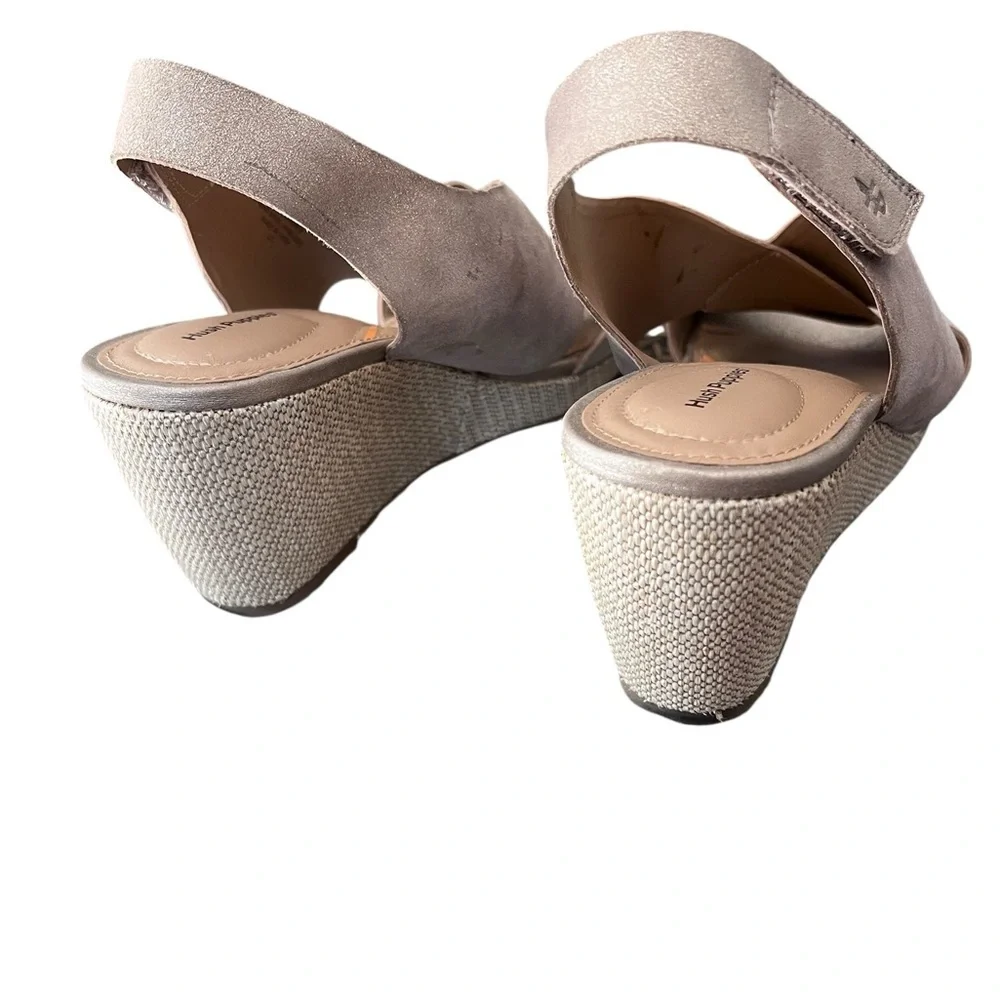 Hush Puppies Bronze Metallic Wedge Sandals 9.5